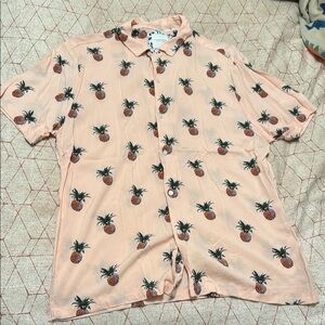 Pineapple Print Peach Shirt